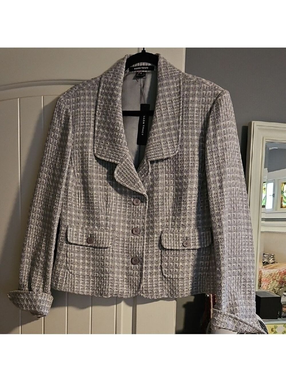 ✨ Ellen Tracy Linen-Blend Textured Blazer – NWT ✨ Size 18